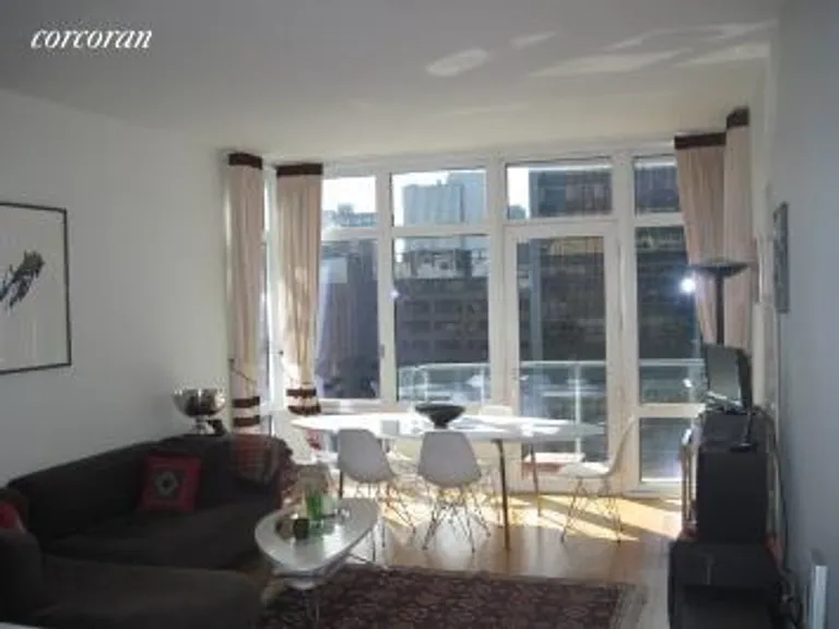 New York City Real Estate | View 555 West 59th Street, 15E | 1 Bed, 2 Baths | View 1