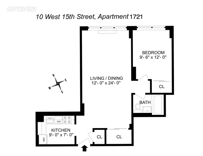 10 West 15th Street, 1721 | floorplan | View 8