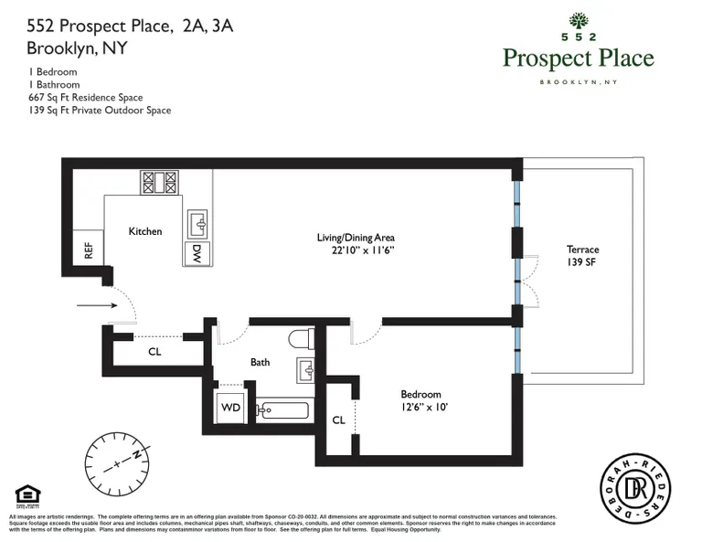 552 Prospect Place, 2A | floorplan | View 9