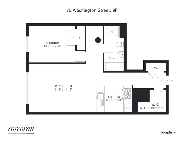 70 Washington Street, 9F | floorplan | View 10