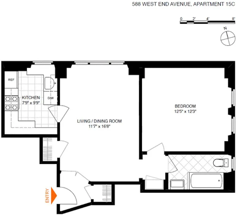 588 West End Avenue, 15C | floorplan | View 7