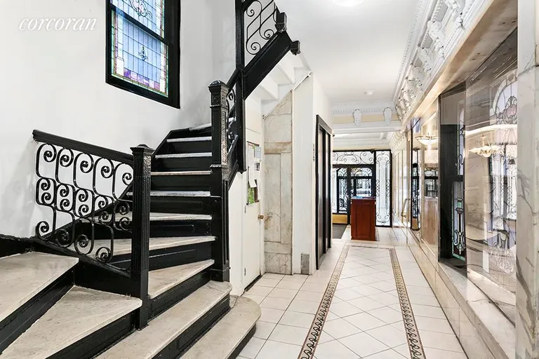 New York City Real Estate | View 200 West 109th Street, B7 | Stained Glass and Marble Lobby | View 2
