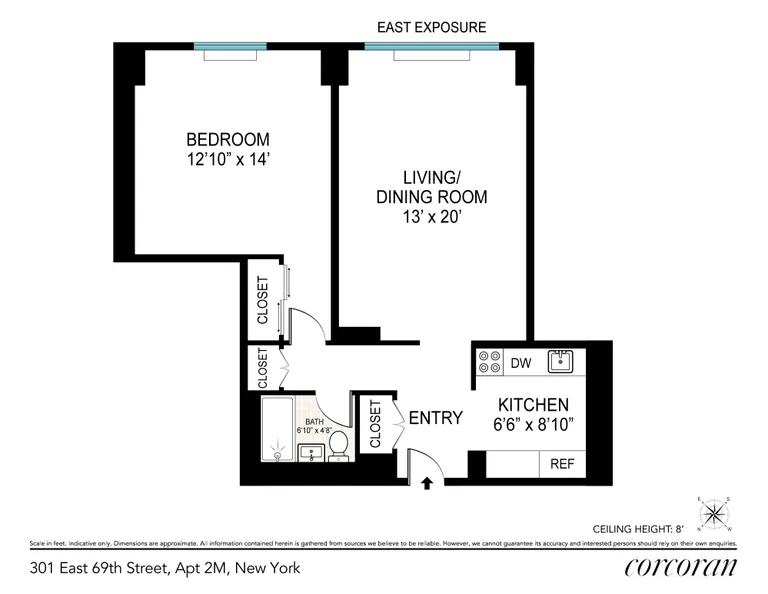 301 East 69th Street, 2M | floorplan | View 8