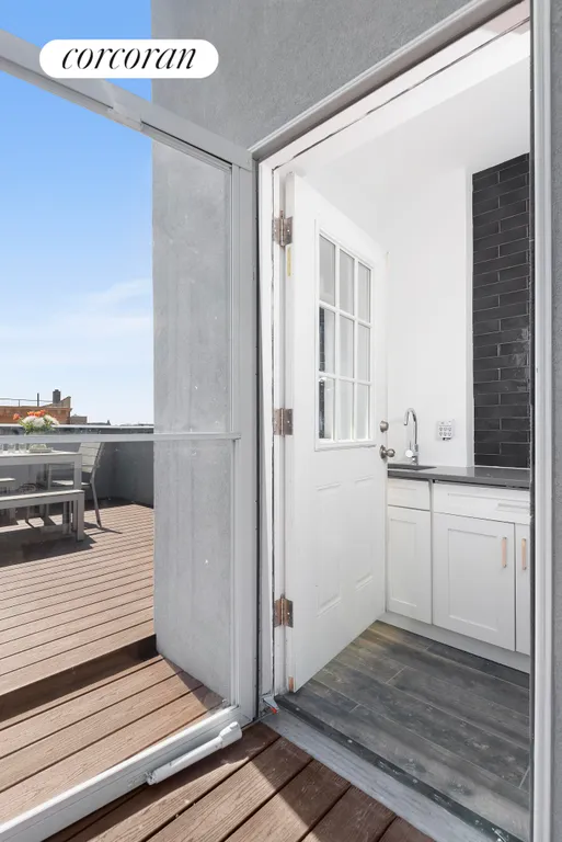 New York City Real Estate | View 541 Kosciuszko Street | Kitchenette on the roof deck | View 13