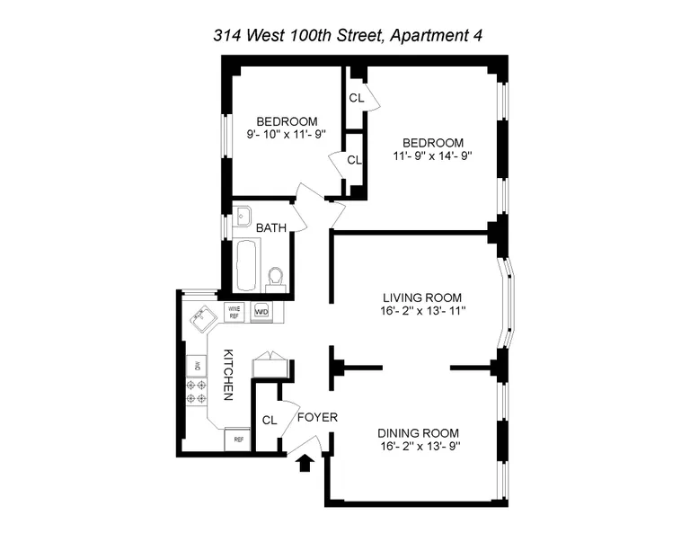 314 West 100th Street, 4 | floorplan | View 12