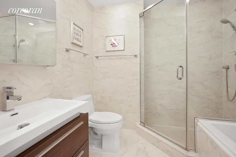 New York City Real Estate | View 379 Prospect Avenue, 2A | En Suite Primary Bath w/Soaking Tub & Stall Shower | View 7