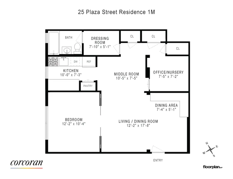 25 Plaza Street West, 1M | floorplan | View 13