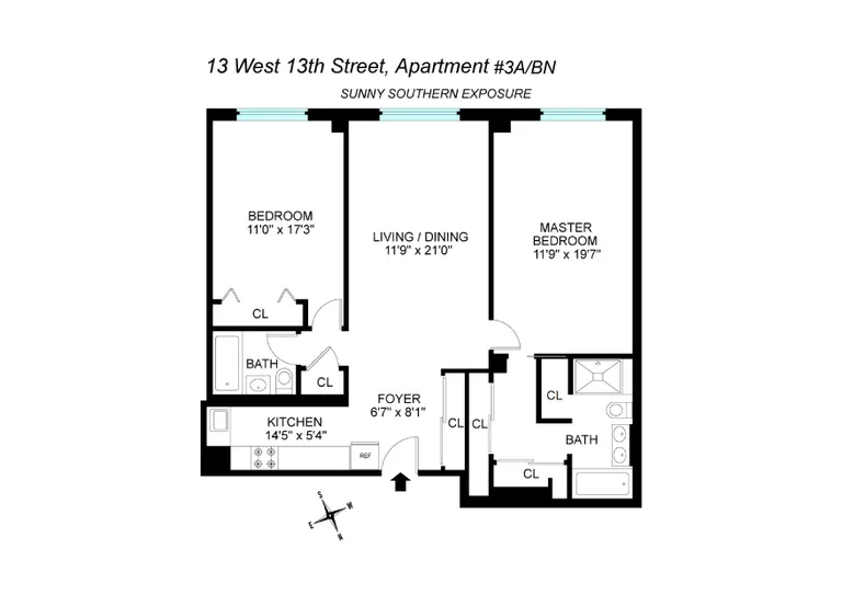 13 West 13th Street, 3ABN | floorplan | View 7