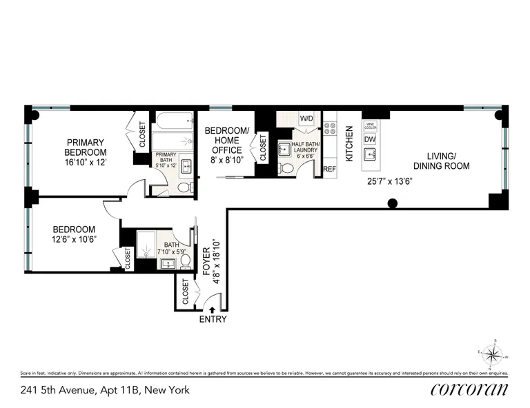 241 Fifth Avenue, 11B | floorplan | View 11