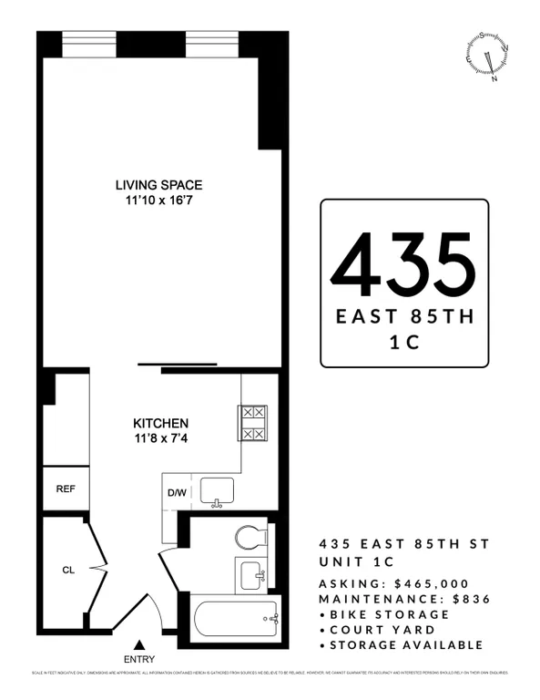 435 East 85th Street, 1C | floorplan | View 7