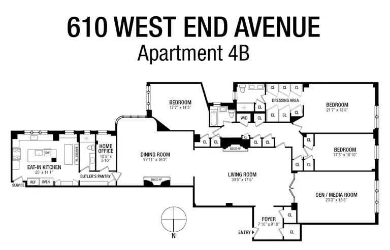 610 West End Avenue, 4B | floorplan | View 13