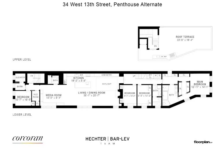 34 West 13th Street, PH | floorplan | View 16