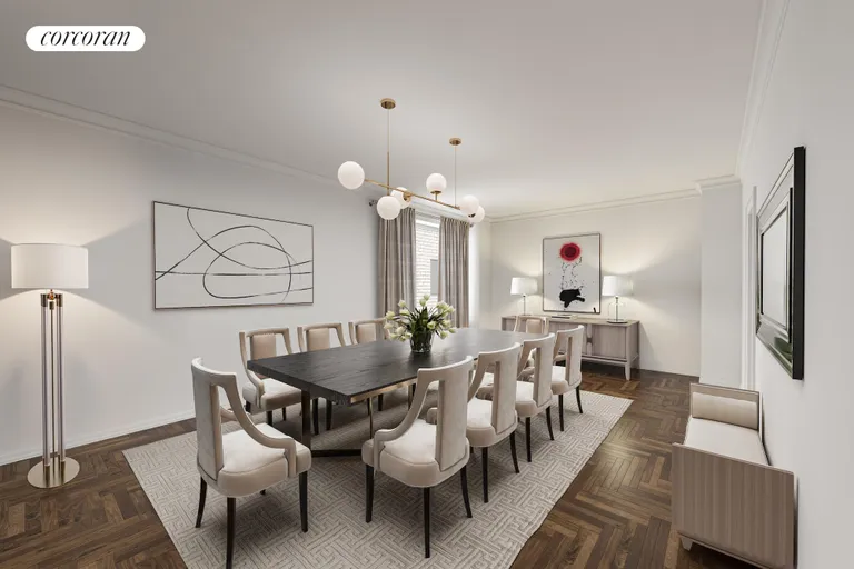 New York City Real Estate | View 101 Central Park West, 3F | Formal Dining Room Virtually Staged | View 3