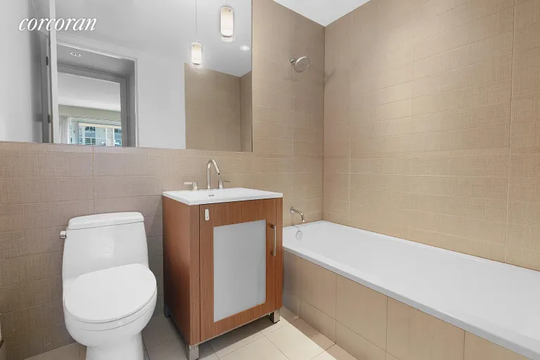 New York City Real Estate | View 125 North 10th Street, S3E | Second Bath with Deep Tub and Rain Shower Head | View 9