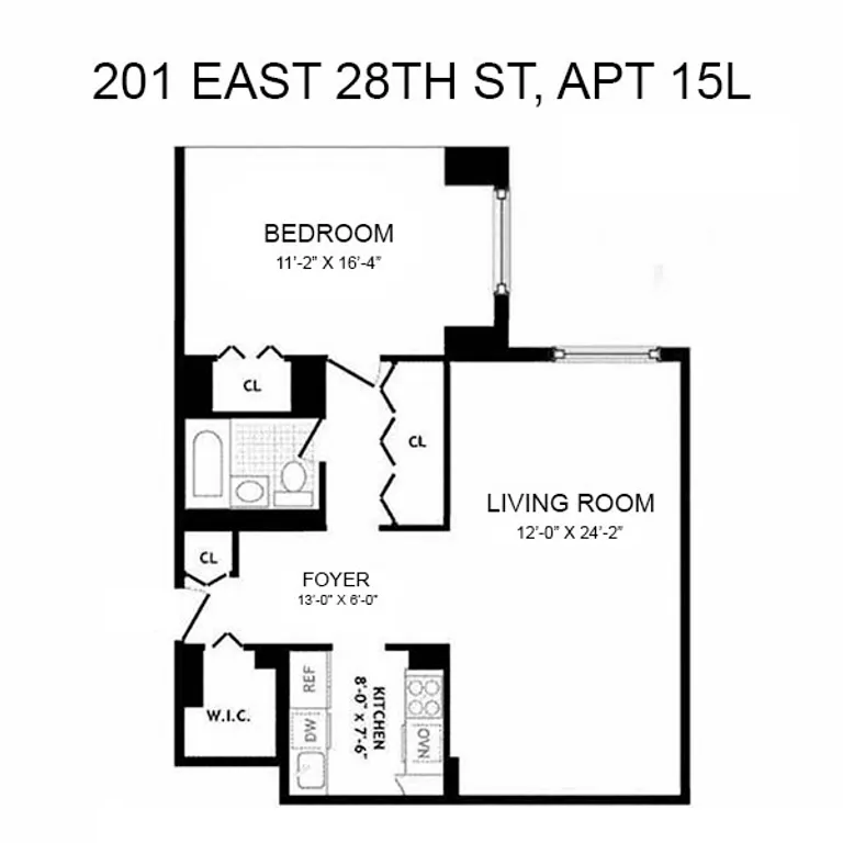 201 East 28th Street, 15L | floorplan | View 6