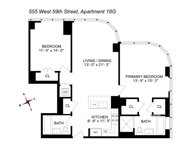 555 West 59th Street, 18G | floorplan | View 13