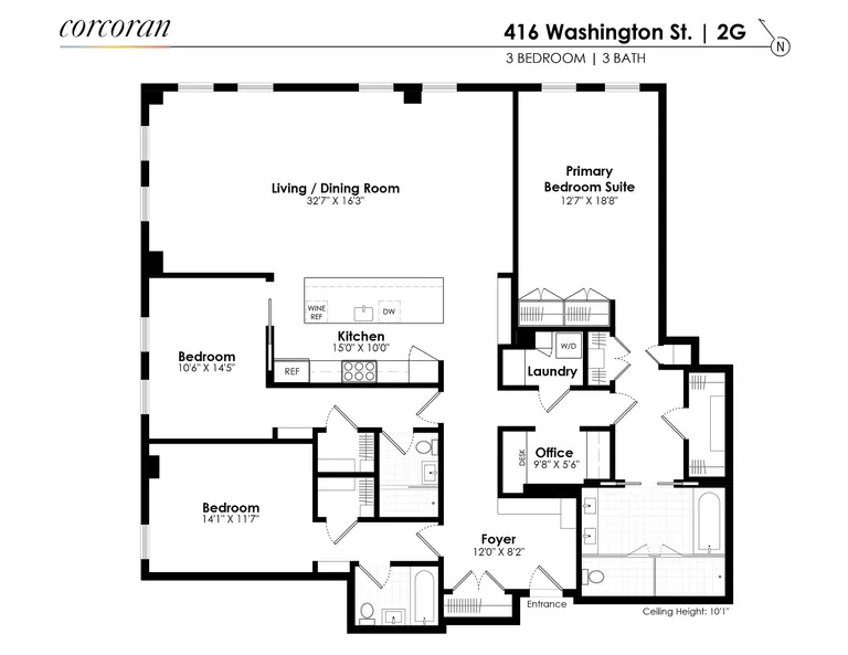 416 Washington Street, 2G | floorplan | View 14