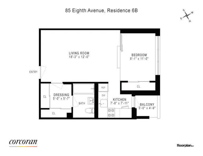 85 Eighth Avenue, 6B | floorplan | View 5