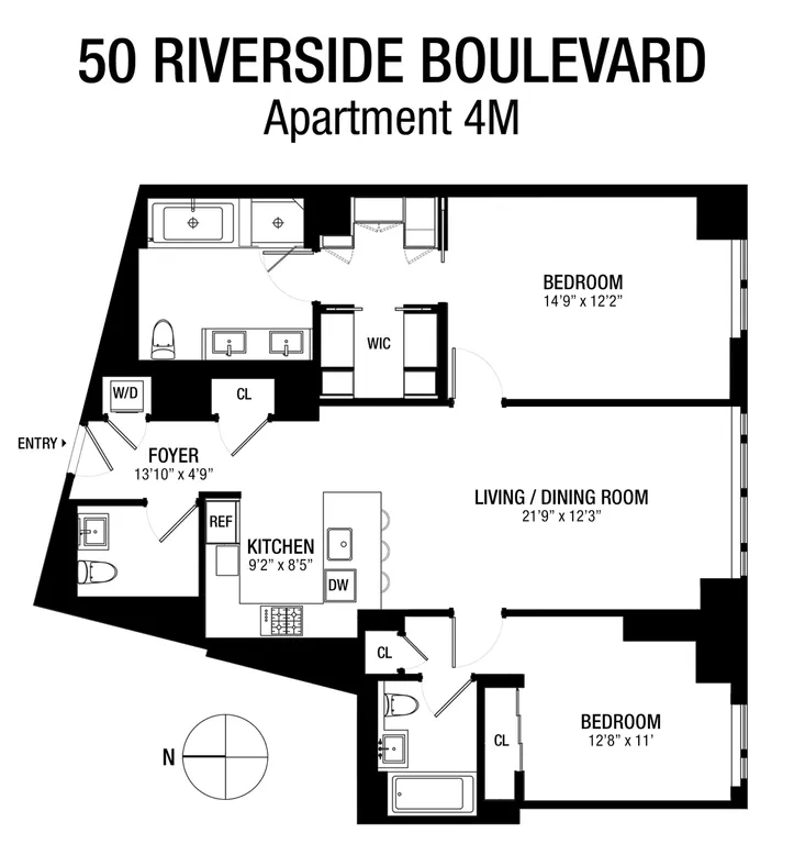 50 Riverside Boulevard, 4M | floorplan | View 10
