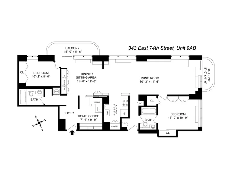 343 East 74th Street, 9AB | floorplan | View 11