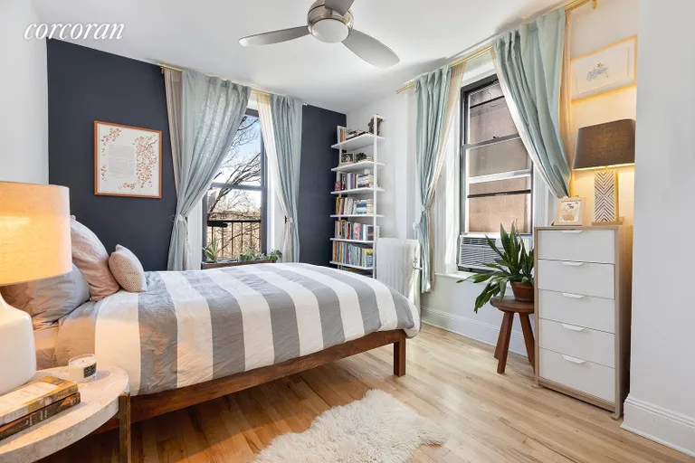 New York City Real Estate | View 749 Union Street, 4R | Light and Airy Master Bed Overlooking Back Gardens | View 5