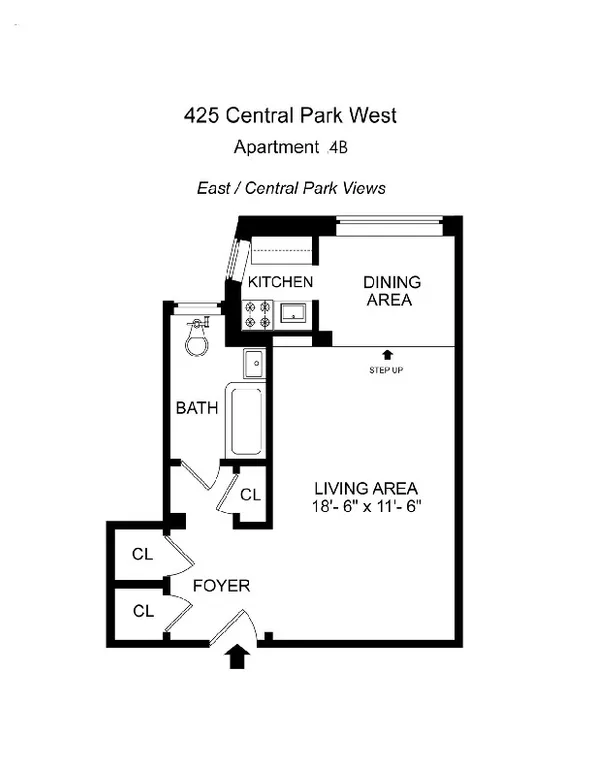 425 Central Park West, 4B | floorplan | View 9