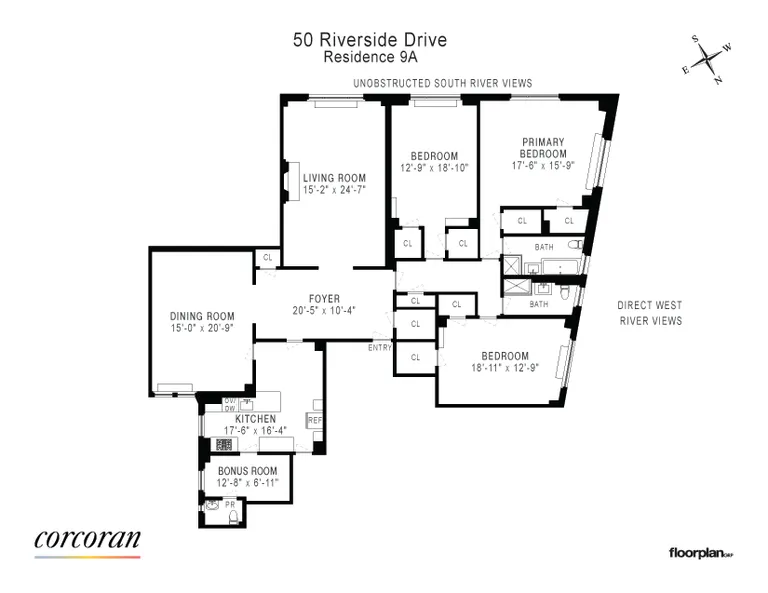 50 Riverside Drive, 9A | floorplan | View 21