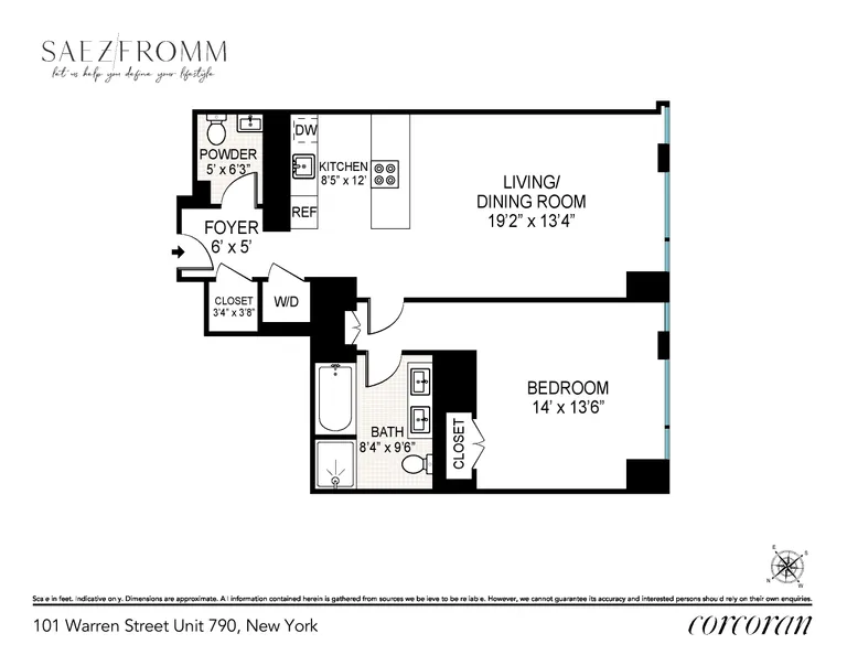 101 Warren Street, 790 | floorplan | View 9