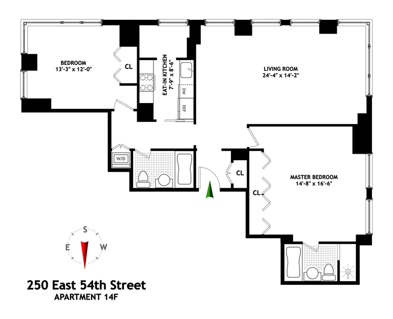 250 East 54th Street, 14F | floorplan | View 6