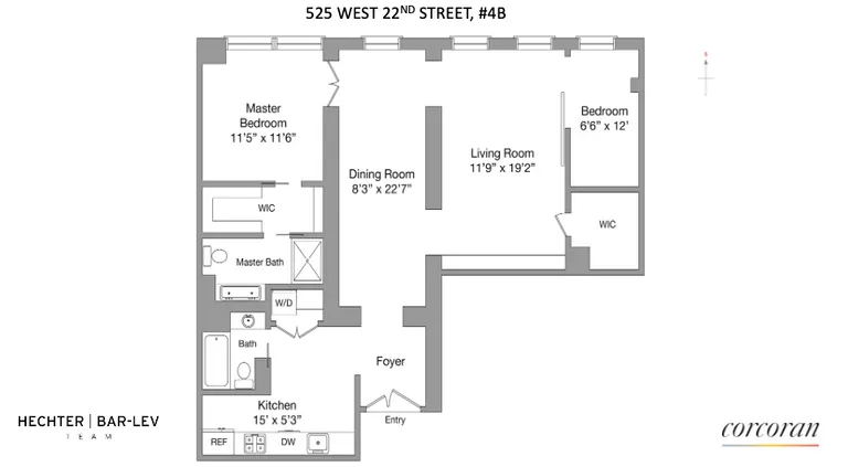 525 West 22nd Street, 4B | floorplan | View 9