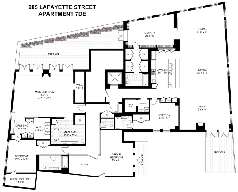 285 Lafayette Street, 7DE | floorplan | View 10
