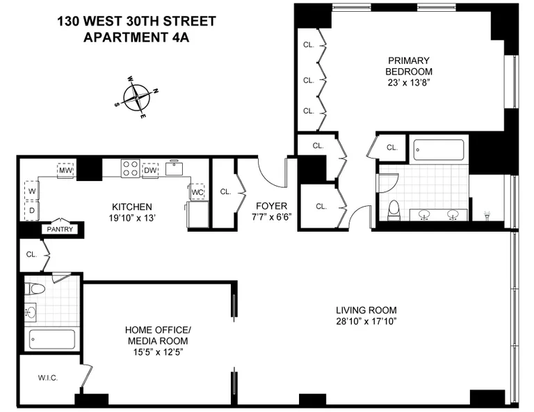 130 West 30th Street, 4A | floorplan | View 10