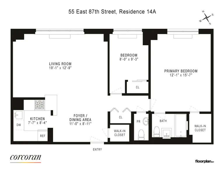 55 East 87th Street, 14A | floorplan | View 9
