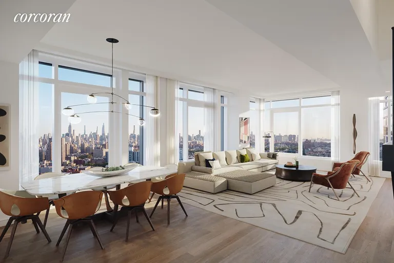 New York City Real Estate | View 202 Broome Street, PHD | Living Room | View 3