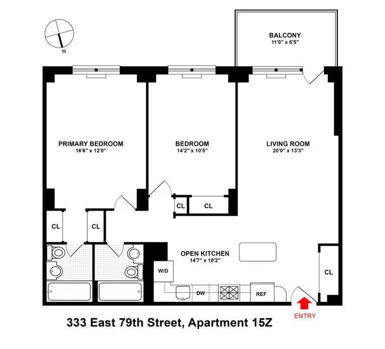 340 East 80th Street, 15Z | floorplan | View 8