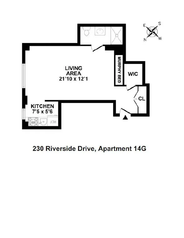 230 Riverside Drive, 14G | floorplan | View 8