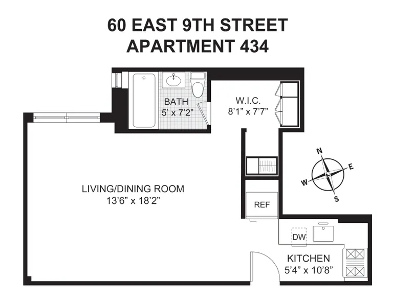 60 East 9th Street, 434 | floorplan | View 5