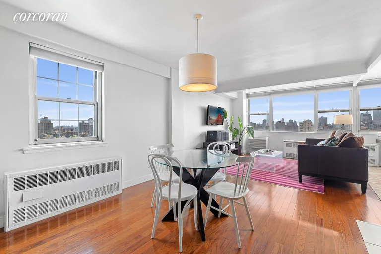New York City Real Estate | View 333 East 14th Street, 18D | Dining and Living Area | View 3