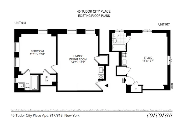45 Tudor City Place, 917/918 | floorplan | View 15