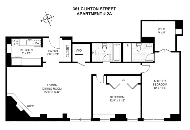 361 Clinton Street, 2A | floorplan | View 12