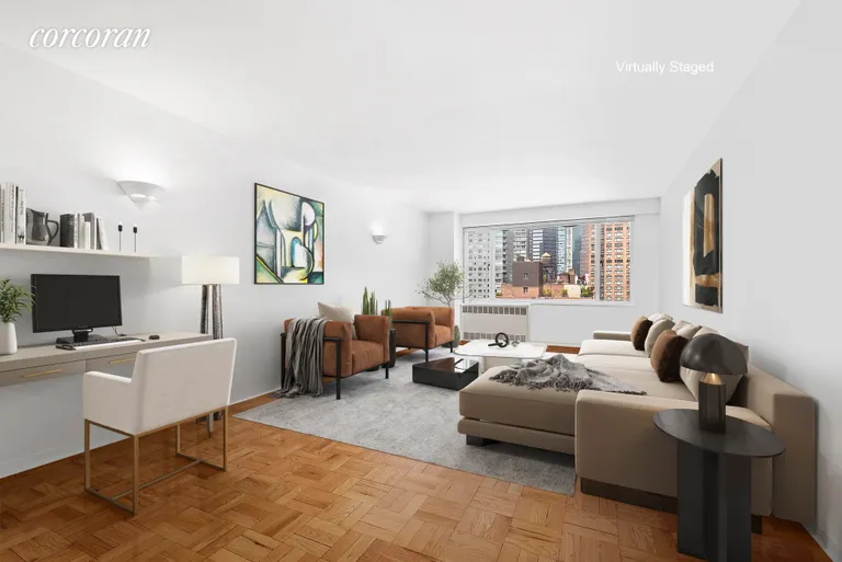 New York City Real Estate | View 411 East 53rd Street, 15L | Living Room | View 2