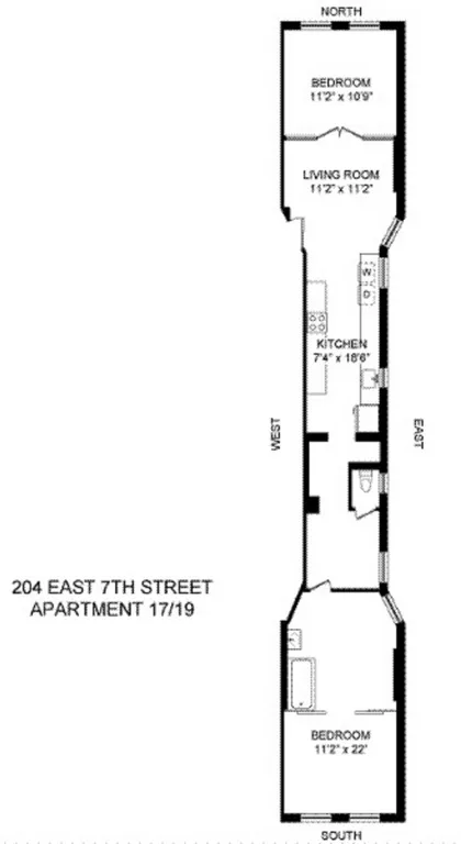 204 East 7th Street, 17/19 | floorplan | View 6