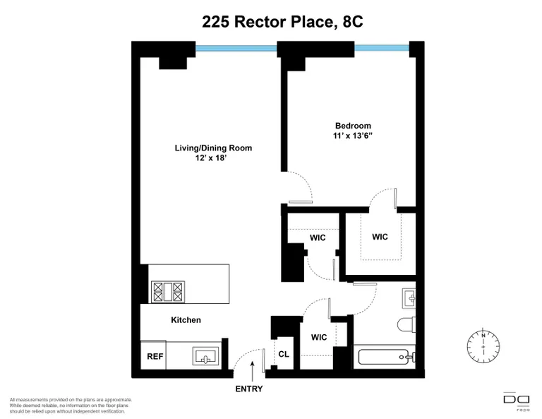 225 Rector Place, 8C | floorplan | View 8