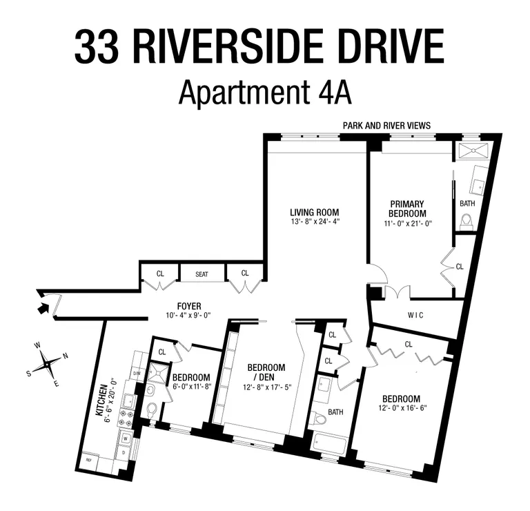 33 Riverside Drive, 4A | floorplan | View 11