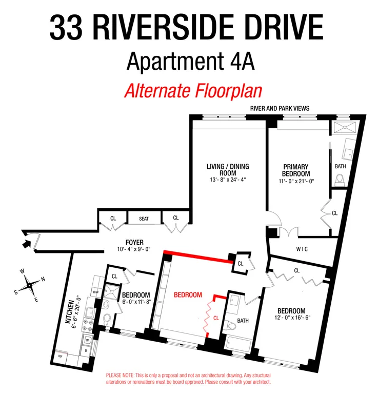 33 Riverside Drive, 4A | floorplan | View 12