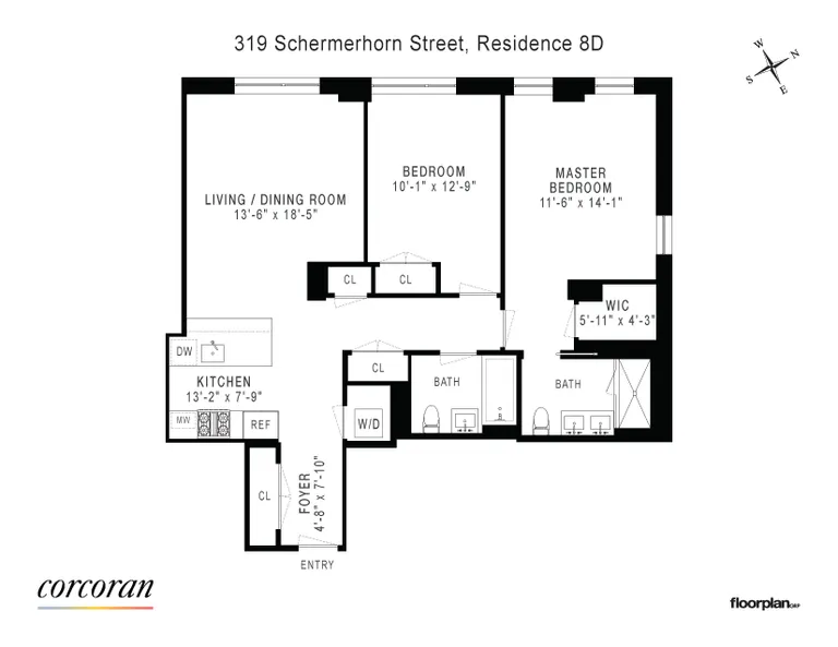 319 Schermerhorn Street, 8D | floorplan | View 8