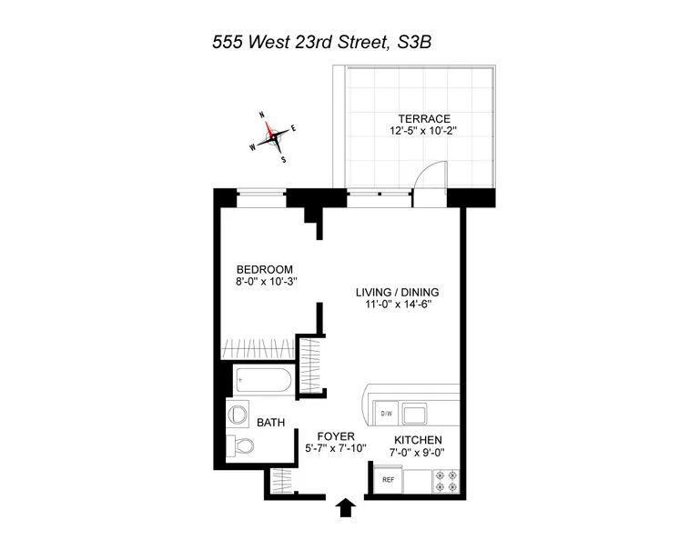 555 West 23rd Street, S3B | floorplan | View 6