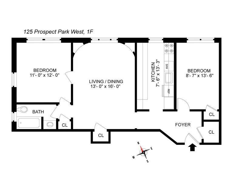 125 Prospect Park West, 1F | floorplan | View 9