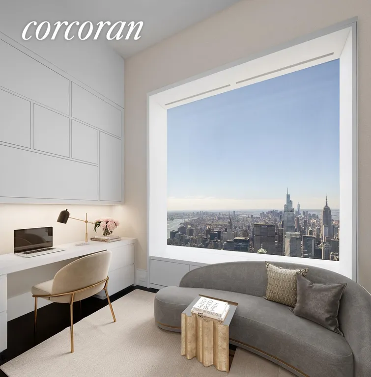 New York City Real Estate | View 432 Park Avenue, PH82 | Home Office Virtually Staged | View 11