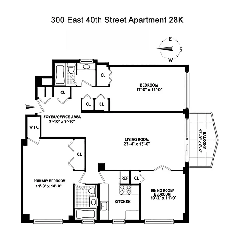 300 East 40th Street, 28K | floorplan | View 7